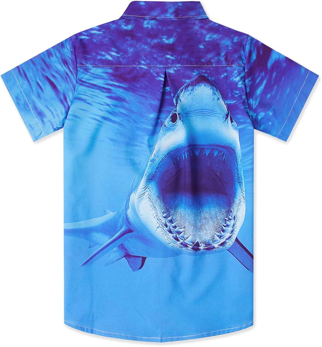 uideazone Boys Hawaiian Shirts Novelty Printed Funky Short Sleeve Button Down Shirt Kids Aloha Luau Shirt 7-14T: Clothing