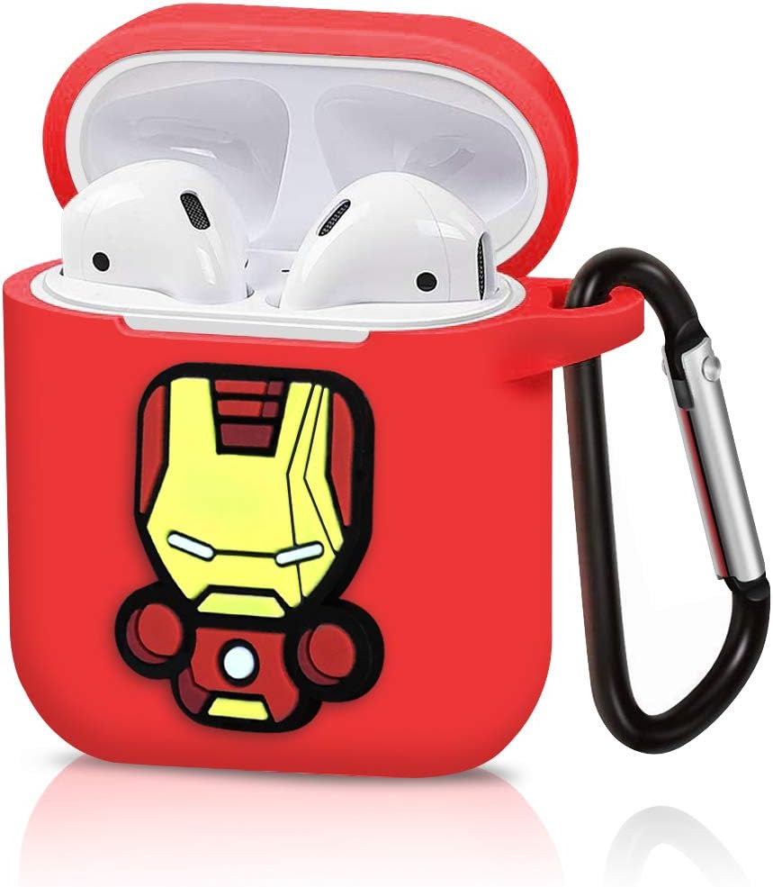 Airpods Case, Dolopow AirPods Accessories Shockproof Protective Premium Silicone Cover Skin for AirPods Charging Case 2 & 1 - Iron Man