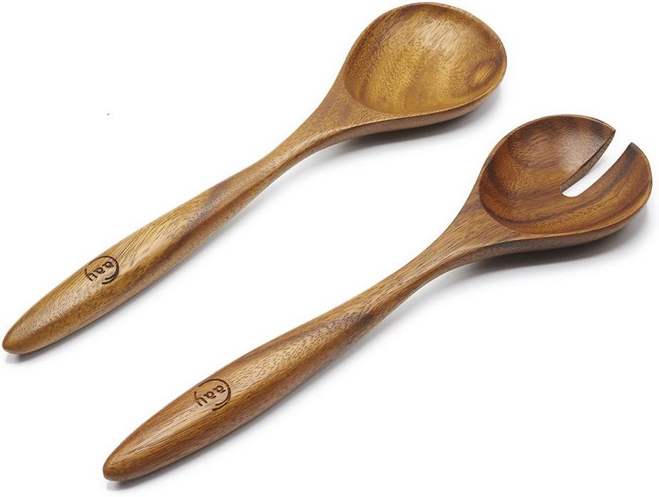 Salad Serving Utensils, Acacia Wood 