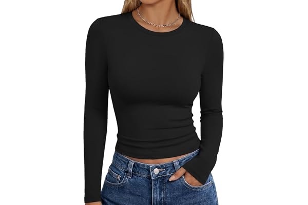 Trendy Trendy Queen Womens Long Sleeve T Shirts Fall Fashion Basic Y2K Tops 2026 | Buttery-Soft, Super Stretch