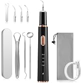 Plaque Remover for Teeth, Tartar Remover for Teeth Cleaning with 4 Replaceable Heads and 3 Adjustable Modes, Rechargeable Teeth Cleaning Plaque Remover for Home