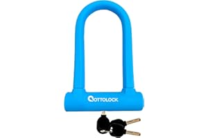 OTTOLOCK Sidekick Compact U-Lock | Lightweight Silicone-Coated Bike Lock (Blue)