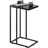 WLIVE Black Side Table,C Shaped End Table for Bedroom, Home Office, Dorm, Living Room Couch Tables, C Shaped TV Tray Table, 2