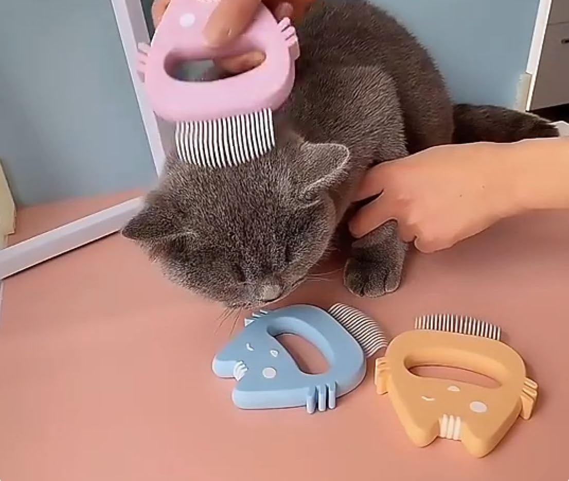 TopMed ETS Soft Deshedding Brush Proven Grooming Tools For Dogs Cats and Other Animals Removal Massaging Shell Comb Grooming and Shedding Matted Fur Remover (BLUE) — image 1