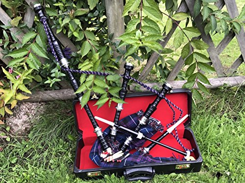 Great Highland Bagpipes Silver Amounts/Scottish Bagpipe with Hard Case/chanter