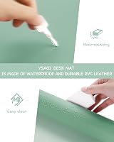 YSAGi Non-Slip Desk Pad Waterproof PVC Leather 80x40 cm Light Green view 5