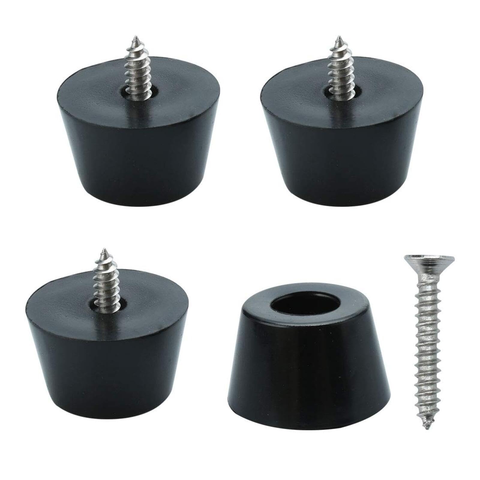 4pcs Rubber Feet Bumper Furniture Table Amplifier Speaker Cabinet Floor Protector Desk Printer Leg Pads with Screws, D24x20xH15mm