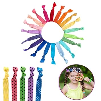 50 Colorful Hair Accessories No Crease Hair Ties Elastic Hair