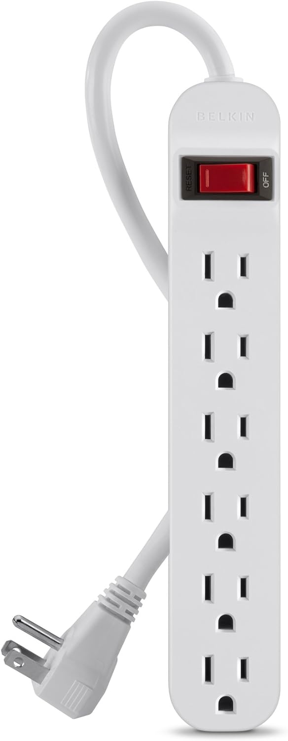 Belkin 6-Outlet Power Strip with 5-Foot Right-Angled Power Plug (F9P609-05R-DP): Computers & Accessories