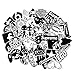 Transparent Vinyl Stickers Pack 100 pcs,Black and Clear Stickers Decals, Sticker Bomb for Water Bottle Laptop Car Motorcycle Bicycle Luggage Graffiti Skateboard Deacls (Clear Stickers)
