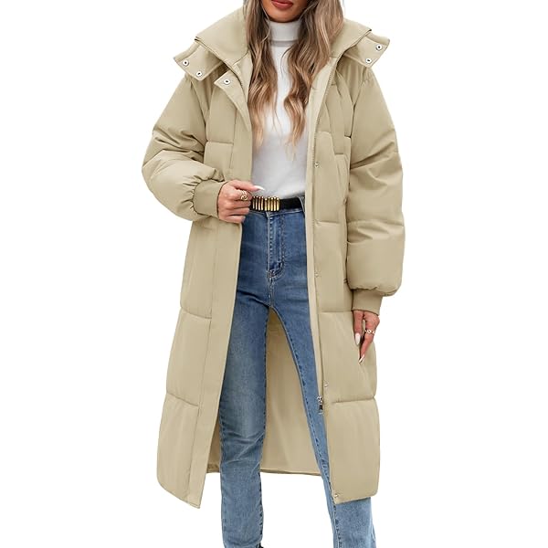 Manteau D'hiver Long Femme Avec Capuche - Doudoune Matelassée Légère, Coupe Loose, Couleurs Gris, Noir, Rouge Rouille
