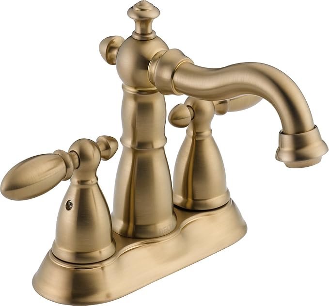 Delta Faucet Victorian Gold Bathroom Faucet, Centerset Bathroom Faucet