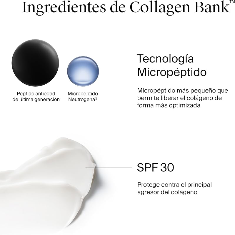 Collagen Bank Creme hidratante facial SPF30 (1 x 50 ml), creme solar anti-idade que preserva o colagénio, para pele mais suave, adequado para rosto e pescoço