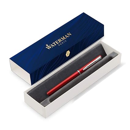 Waterman Graduate Allure Füllfederhalter, Lackierung in Rot, Mittlere Feder, Blaue Tinte, Geschenkbox