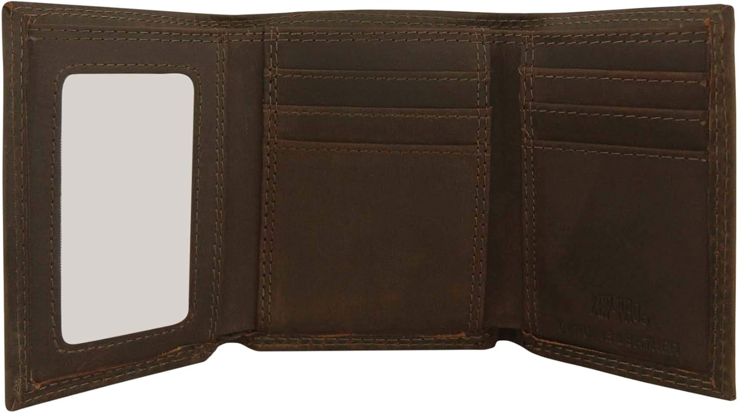 Light Brown NCAA Arkansas Razorbacks ZepPro Crazyhorse Leather Trifold