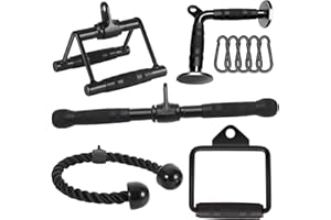 DYNASQUARE Cable Attachments for Home Gym, LAT Pulldown Attachment, Weight Machine Accessories, Straight Pull Down Equipment,