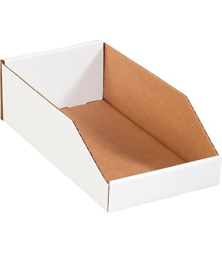 Aviditi Jumbo Open Top Bin Box, 18x12x10 Inches – Case Of 25, Oyster White