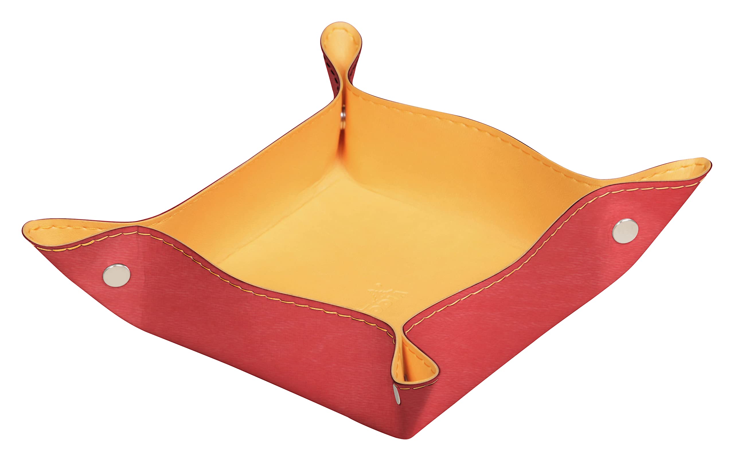 RHODIA 194598C - Coral Reversible Tidy Box - 12x12x4.5 cm - Orange Saddle Stitching, Magnetic Corners - Faux Leather - Home Office Collection Rhodiarama - Office Organization & Designer Storage — image 1