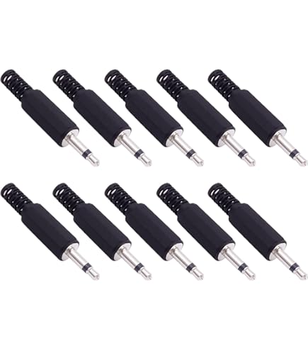10 Conectores Hembra De Panel Mono De 3,5 Mm YINETTECH – Con Tuercas, Para Soldar, Proyectos De Audio