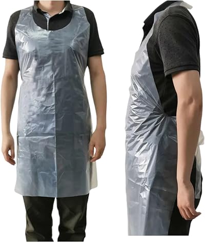 HOT BARGAINS 100x White Disposable Polythene Aprons Food Safe Adult 70x120cm