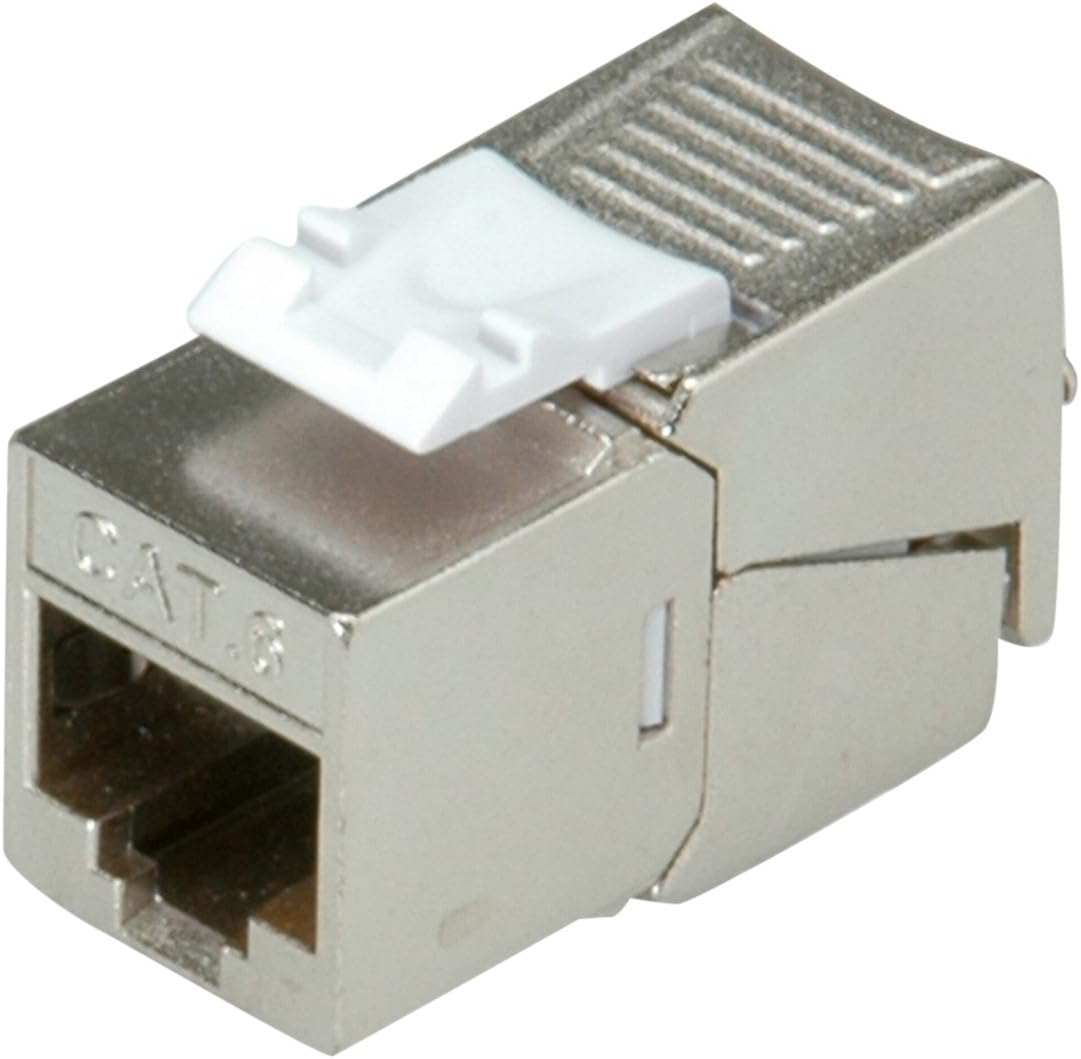 Roline | Cat.6/Class E Keystone Jack | RJ-45 | STP | Slim | Tool-FREE | Silver