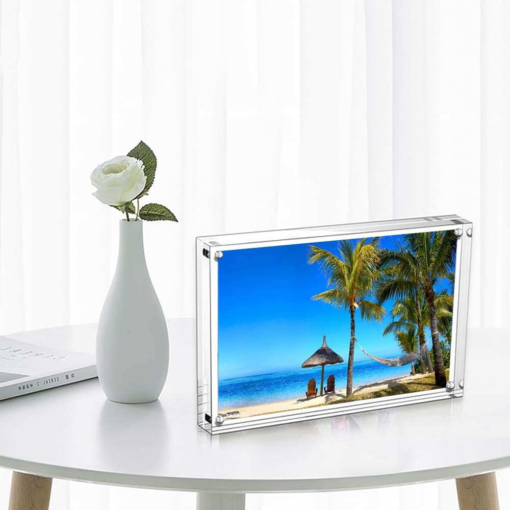 Ruilasago Acrylic Clear Photo Frame Frameless Double Sided 10mm