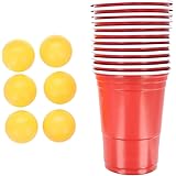 Adult Drinking Game 18 Piece Beer Pong Set 12 Red Cups and 6 Balls