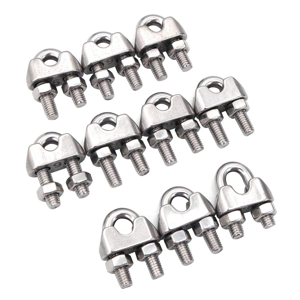 POFET 10Pcs M8 304 Stainless Steel U Clamps Wire Rope Clip Cable Clamp for Wire Ropes and Industry Household Shipping - Image 3