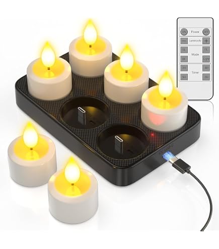 SoulBay Lot De 6 Bougies LED Solaires Chauffe-Plats – Étanchéité IP54 – Allumage Auto Crépuscule – Décoration Jardin & Terrasse