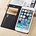 iPhone 8 Case, iPhone 7 Case, Wallet Case Cover View Window Leather PU Flip Folio Stand Kickstand Card Holders Slots Magnetic Closure TPU Slim Protective Bumper Feitenn for iPhone 7 iPhone 8 - Black
