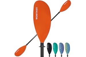 WONITAGO Kayak Paddle with Fiberglass Shaft and Reinforced Nylon Blade, Adjustable Kayaking Oars, 3 Piece, 230-250 cm/90-98 inches, 210-230 cm/82-90 inches