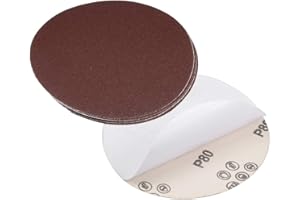 uxcell 6-inch PSA Sanding Discs,80 Grits Self Stick Adhesive Back Aluminum Oxide Sandpaper 5pcs