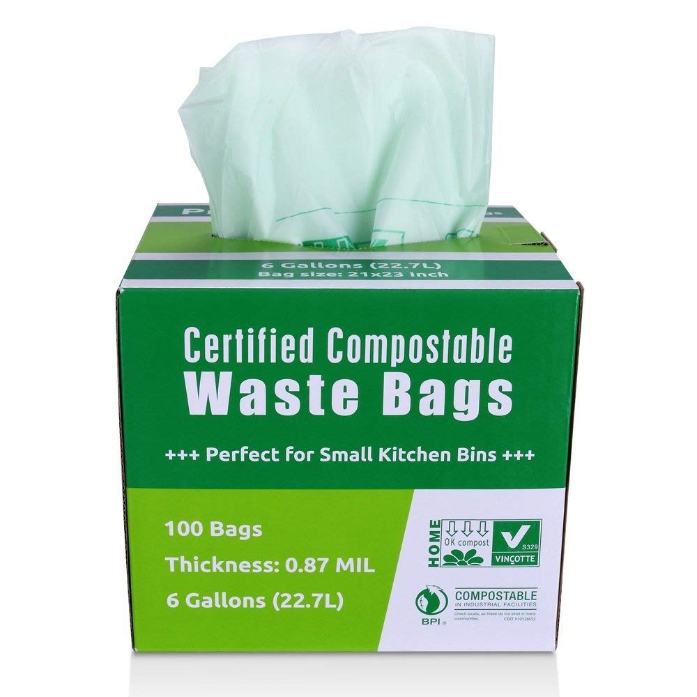 Primode 100 Compostable Bags, 13 Gallon Food Scraps Yard