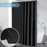 Furlinic Black Shower Curtain Extra Wide 244x200cm Waterproof 16 Hooks view 5