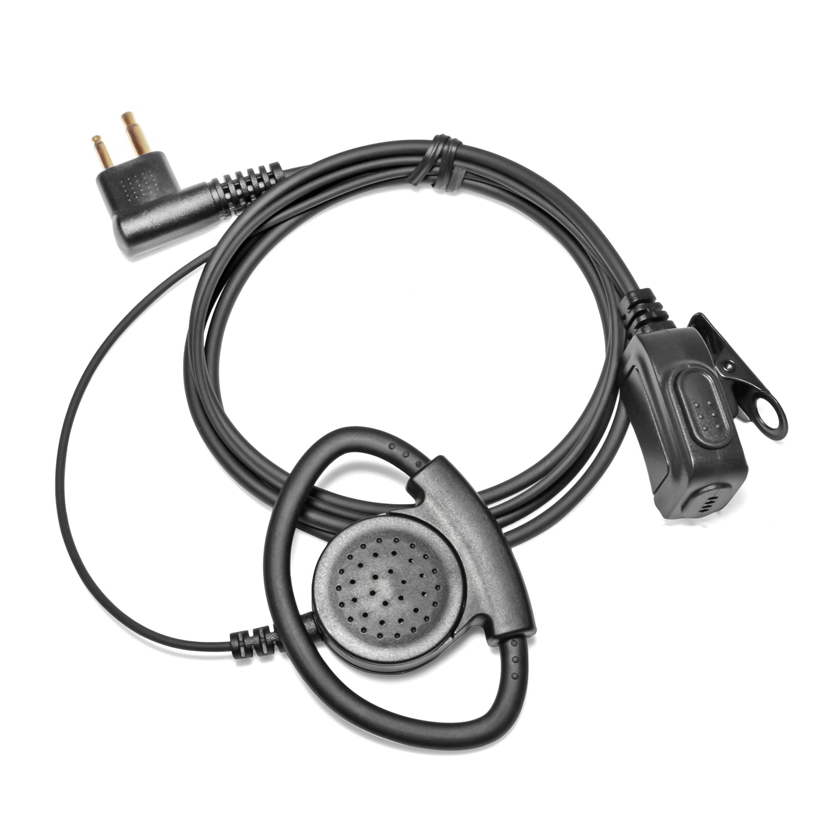 HYS D Shape Radio Earpiece D Shell Headset Compatible with Motorola GP88 GP300 CP040 DP1400 Walkie Talkie, Adjustable Left and Right Ear (1 pcs)