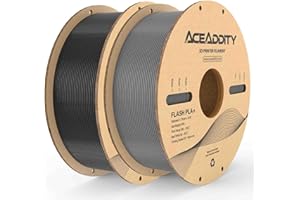Aceaddity PLA+ Filament 1.75mm, Flash PLA High Speed 3D Printer Filament, Dimensional Accuracy +/- 0.02mm, 1KG/Spool 3D Printing Filament Fits for Most FDM 3D Printers (1kg Black + 1kg Silver)