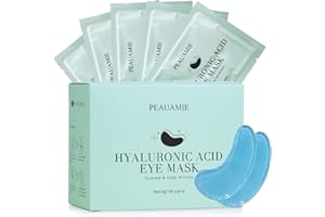 PEAUAMIE Under Eye Patchs Hyaluronic Acid Eye Mask for Dark Circles and Puffiness Wrinkle Eye Bags 30 Pairs