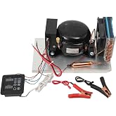 LALABU BD25H DC 12V-24V Car Refrigeration Air Compressor Condenser | 2.5cm&sup3; Car Fridge Freezer Condensing Unit, with Temperature Controller, 2000-3500RPM