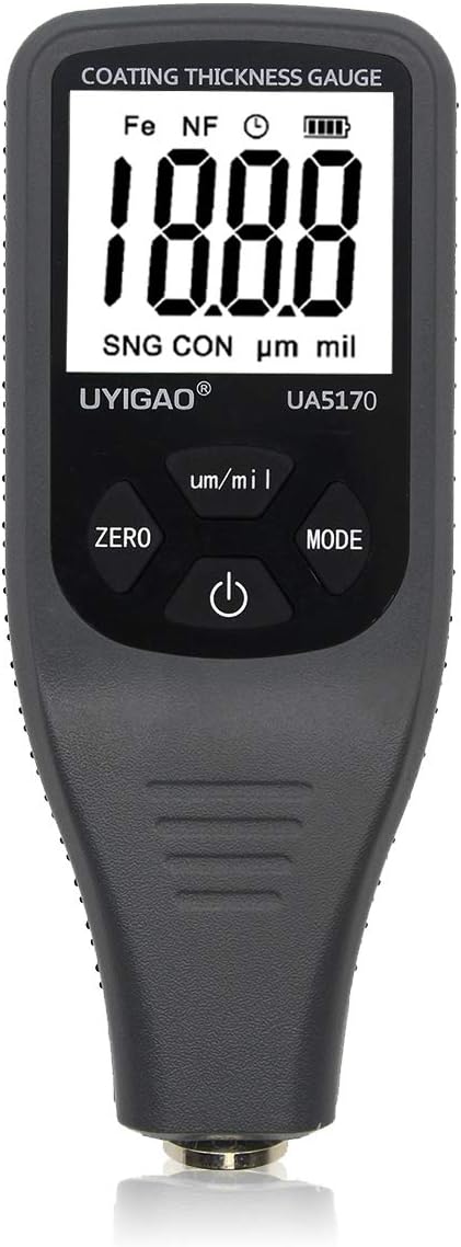 UYIGAO Digital Coating Paint Thickness Gauge Meter for Car Automotive with Backlight LCD Display