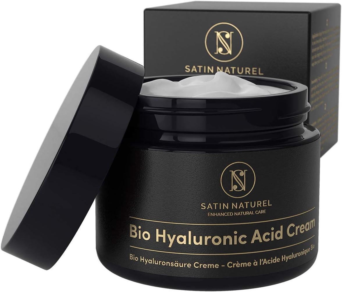 THE WINNER 2020* ORGANIC Hyaluronic Acid Face Cream Vegan 50ml – Concentrated Moisturiser for Women with Aloe Vera + Vitamin E - Total Age Repair Night Cream - Anti-Aging Skin Care Made in Germany