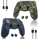 linhugame 2 Pack Wireless Controller for P-4, Compatible with P4/PC | 1000mAh battery, Ergonomic Grip, Type-C port, Hall Effect Joysticks