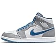 Nike mens Air Jordan 1 Mid Shoes, Cement Grey/White-true Blue, 9.5