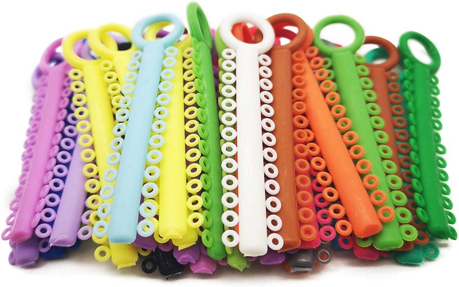 Dental Orthodontic Braces Elastic Ligature Ties Brackets Colorful Ties Multi-Color 1040pcs/pack,Latex Free,Good Memory