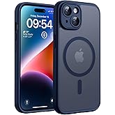 TOCOL Magnetic for iPhone 14 Case, Upgraded Full Camera Protection, Compatible with Magsafe, Drop Protection, Translucent Matte Back Bumper Phone Cover 6.1-Inch (Dark Blue)