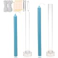 Milivixay Taper Candle Mold Set - 2 Pillar Molds With Wicks, Sealer & Clips For Homemade Candles