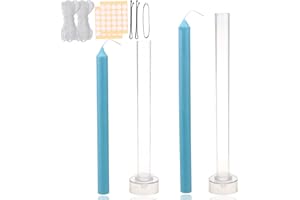 MILIVIXAY 2PCS Taper Candle Molds - Pillar Candle Molds - Perfect for Making Emergency Candles, Chime Candles, Table Candles-