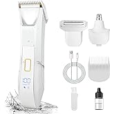 Suttik Bikini Trimmer for Women, 3 in 1 Electric Shaver for Women, Waterproof Pubic Body and Nose Hair Trimmer, Rechargeable Electric Razor for Underarm Leg Arm Body Nose