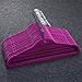 Ollieroo 50PK Cascading Velvet Hanger Set with 360° Swivel Chrome Hooks Suit Hangers for Dry Clothes Only (Purple)