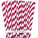Paper Straws - Hot Pink White - Striped - 100 Pack - Outside the Box Papers Brand