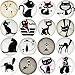 Aligle 16pcs Beautiful Glass Cat Refrigerator Magnets Cute Fridge Stickers Funny for Office Cabinets Whiteboards Decorative Photo Abstract Calendar Bulletin Board